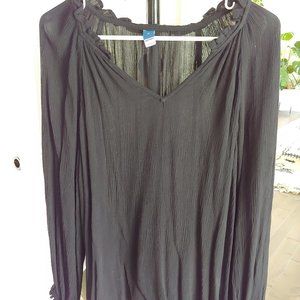 Old Navy black long sleeve gauze top